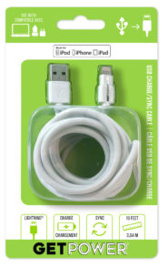 GetPower® 10ft. Extra Long Charge/Sync USB Cable – Apple® Lightning®