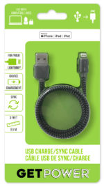 GetPower® 3ft. Charge/Sync Braided USB Cable – Apple® Lightning®