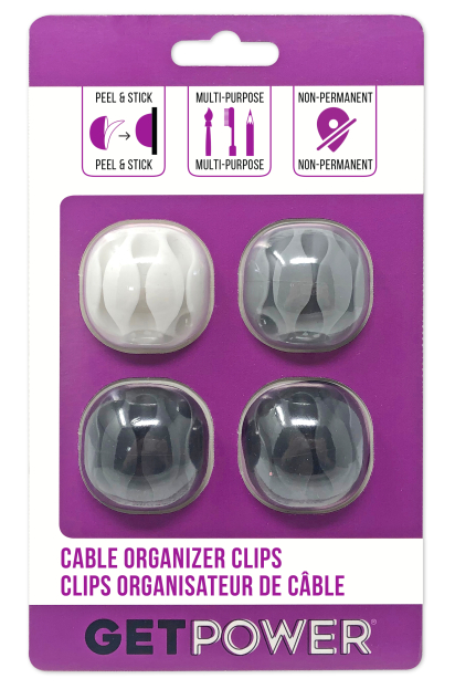 GetPower® Cable Organizer Clips – Pack of 4
